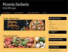 Tablet Screenshot of pizzeria-zacharia.com